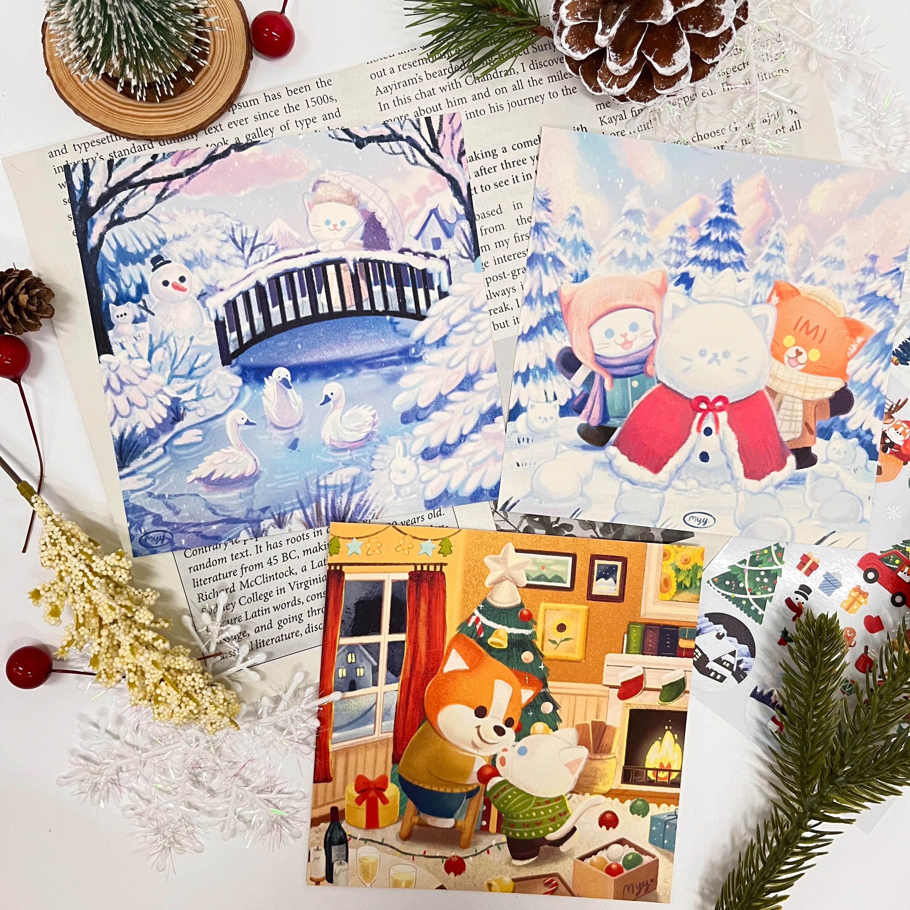 Postcard 5x5 inch christmas set