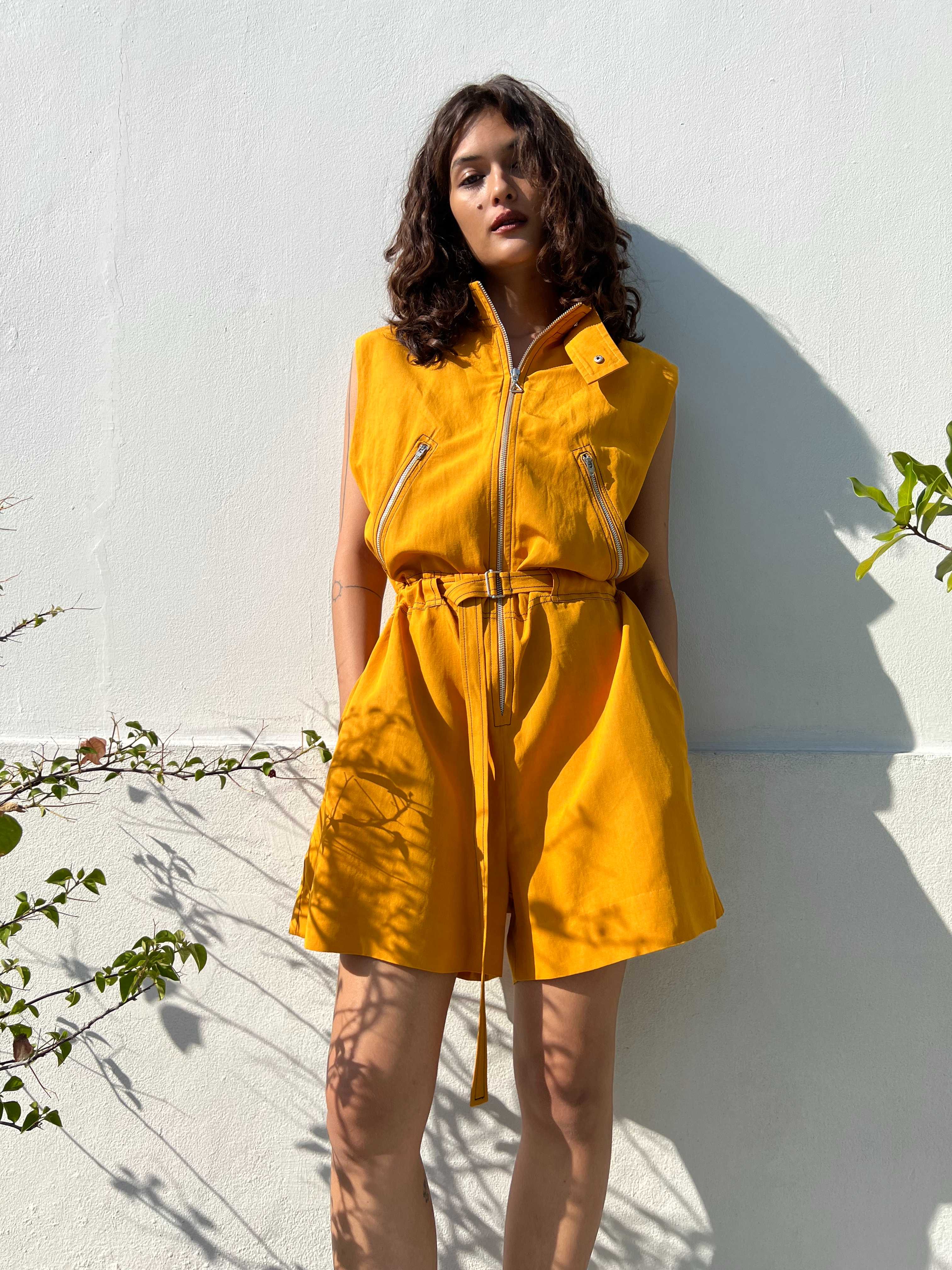 ZIP UP MOTO JUMPSUIT