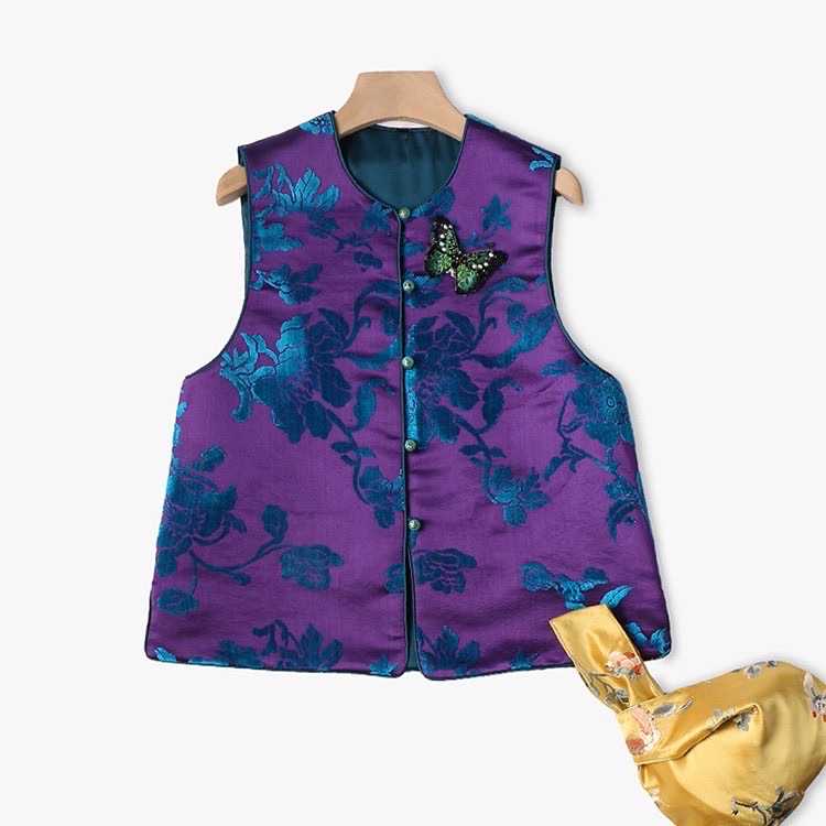 Chinese vintage sleeveless embroidery vest