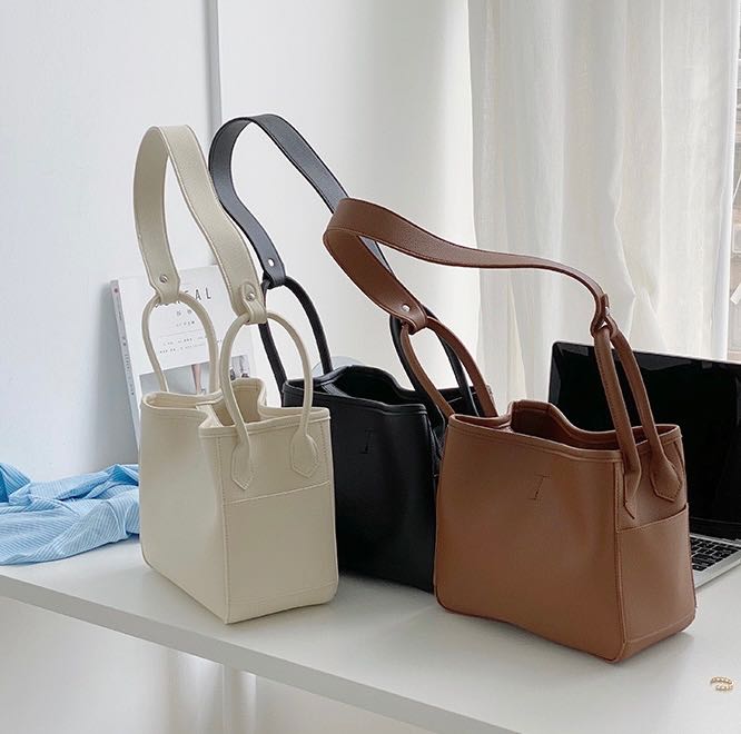 bucket bag (white/ black/ brown)