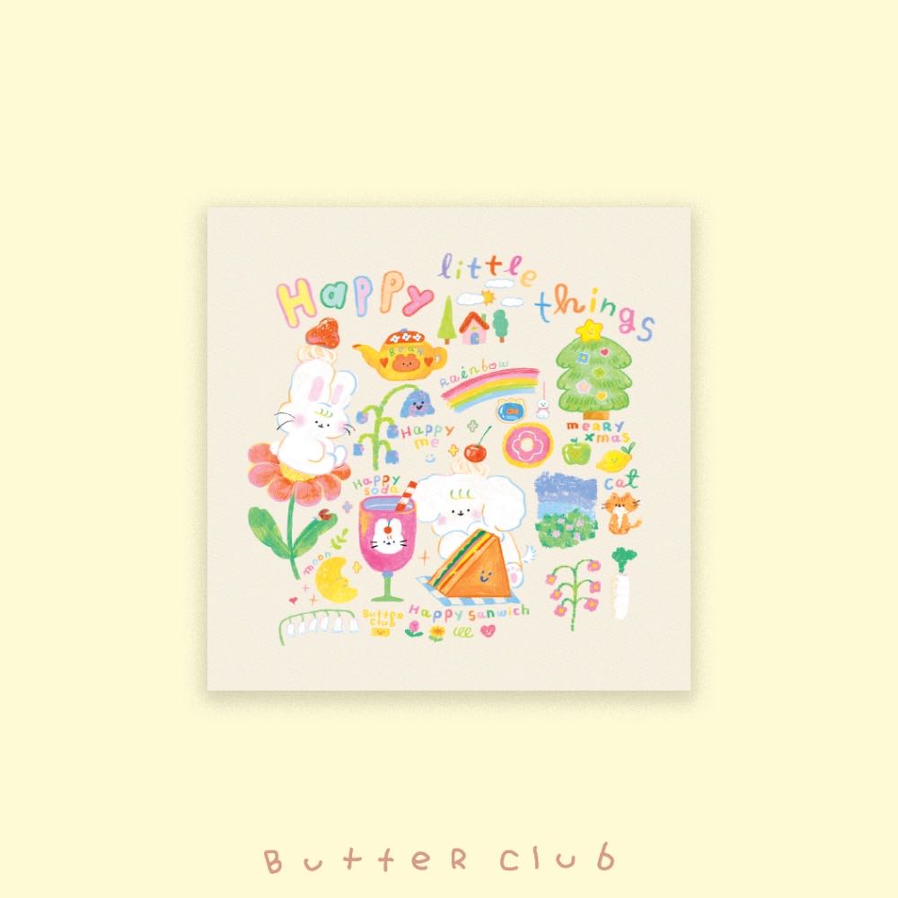 Happy little things postcard