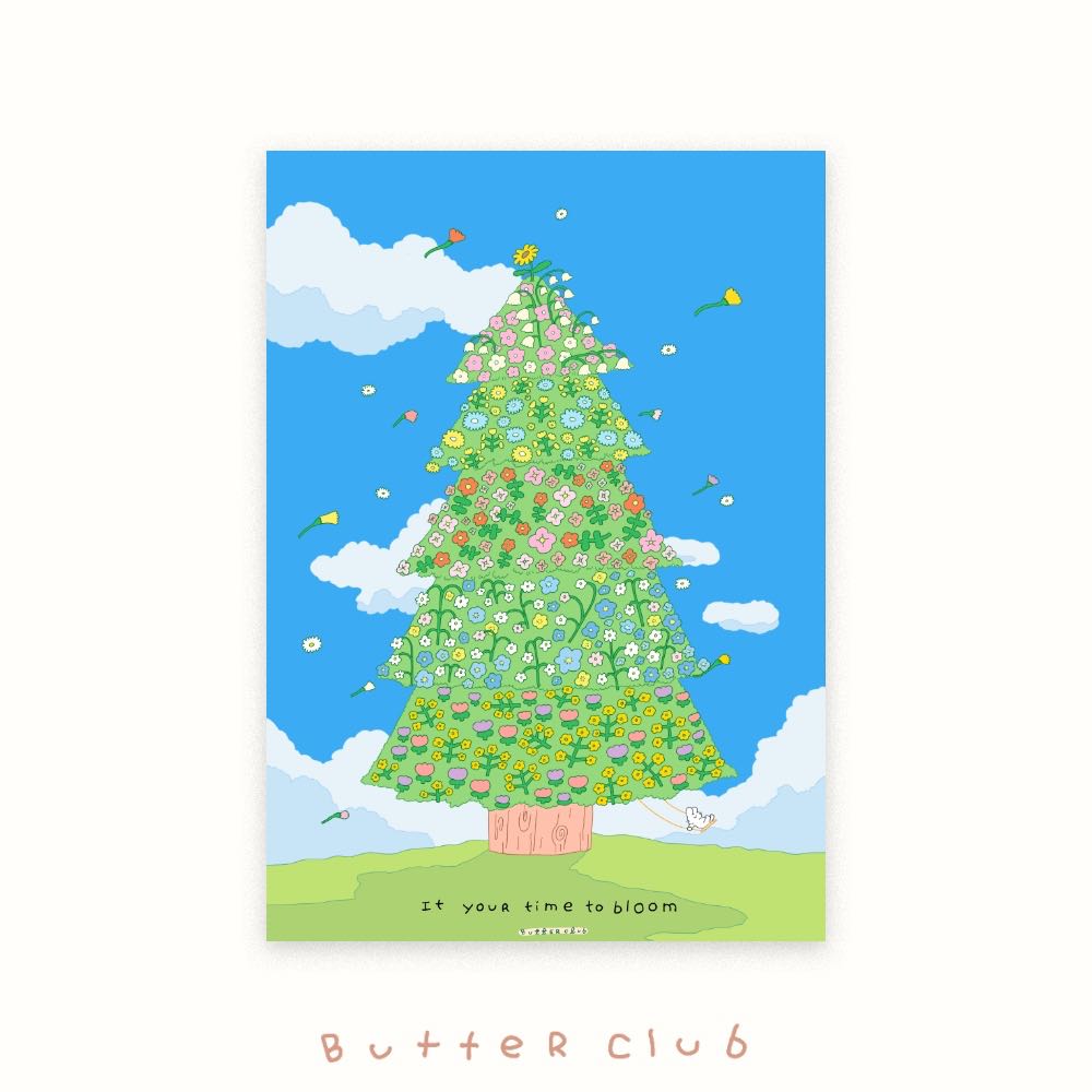 Christmas flower poster