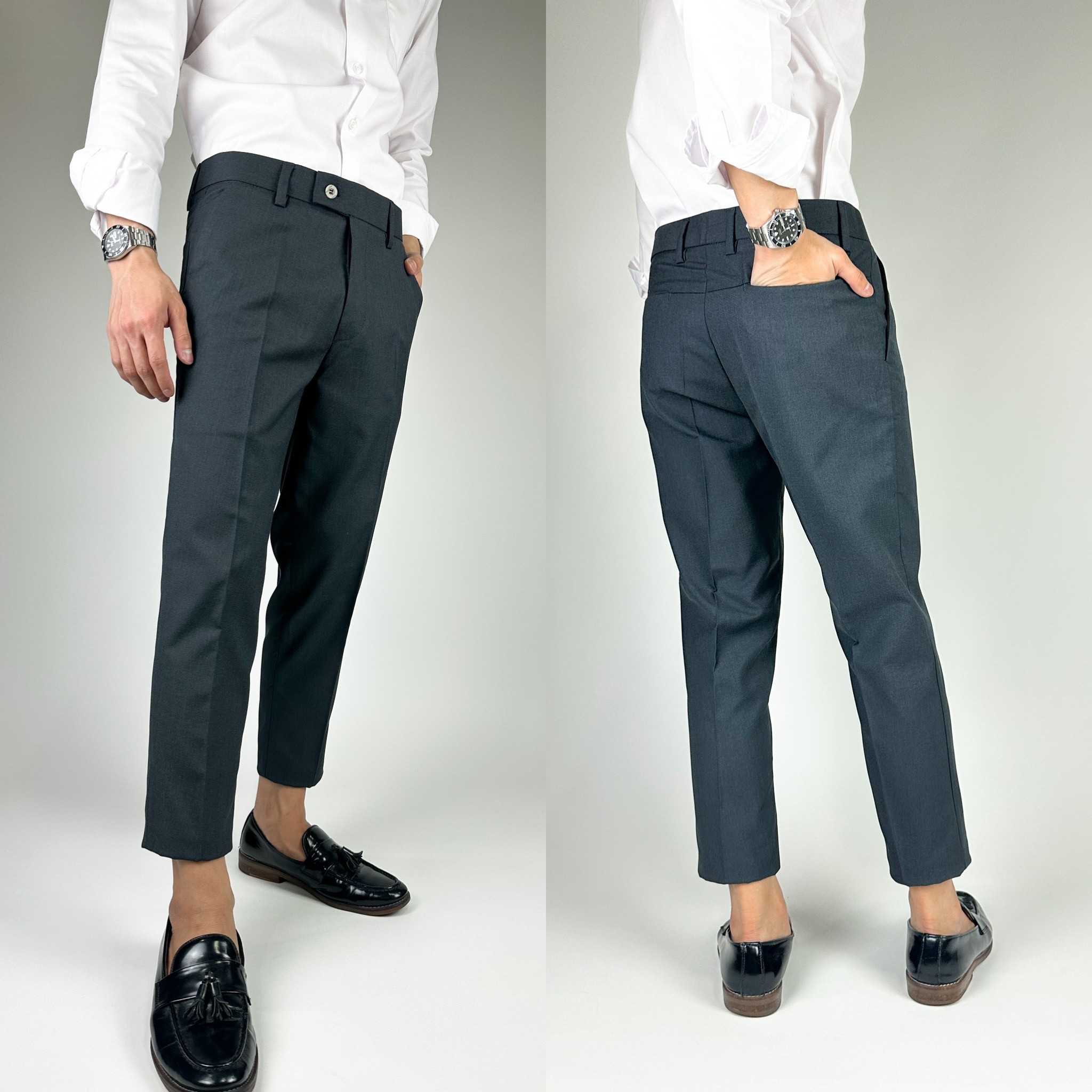 กางเกงผู้ชาย Signature pants สีเทาเข้ม