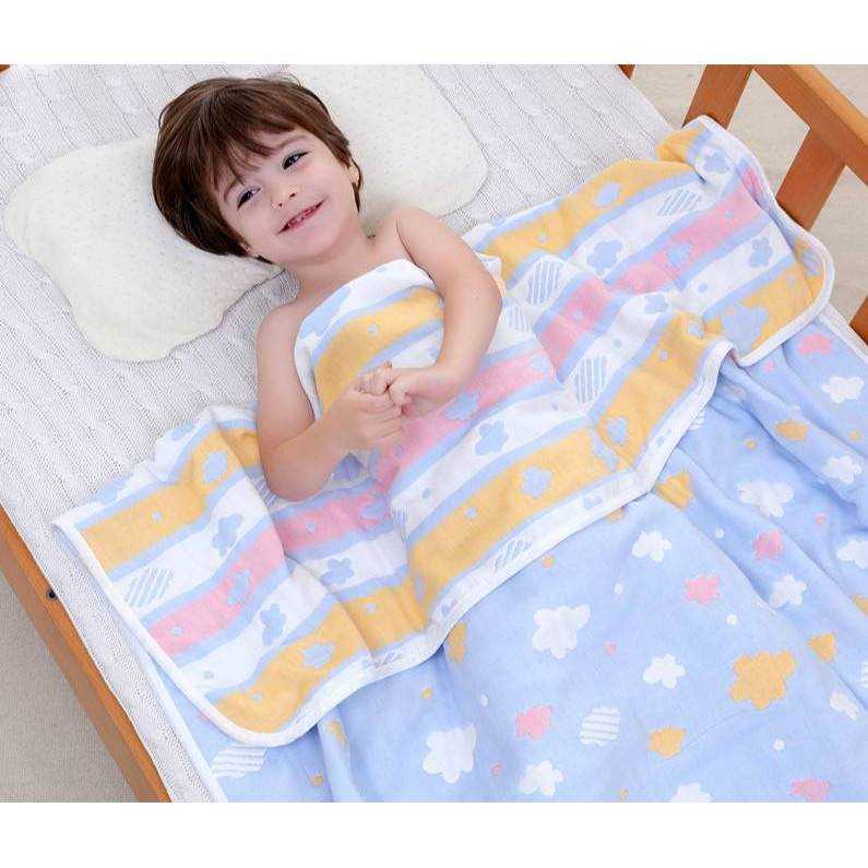 C0017 ผ้าห่มผ้าสาลูขนาด 80x80ซม. ผ้าเช็ดตัวเหมาะสำหรับเด็กแรกเกิดถึง3ปี