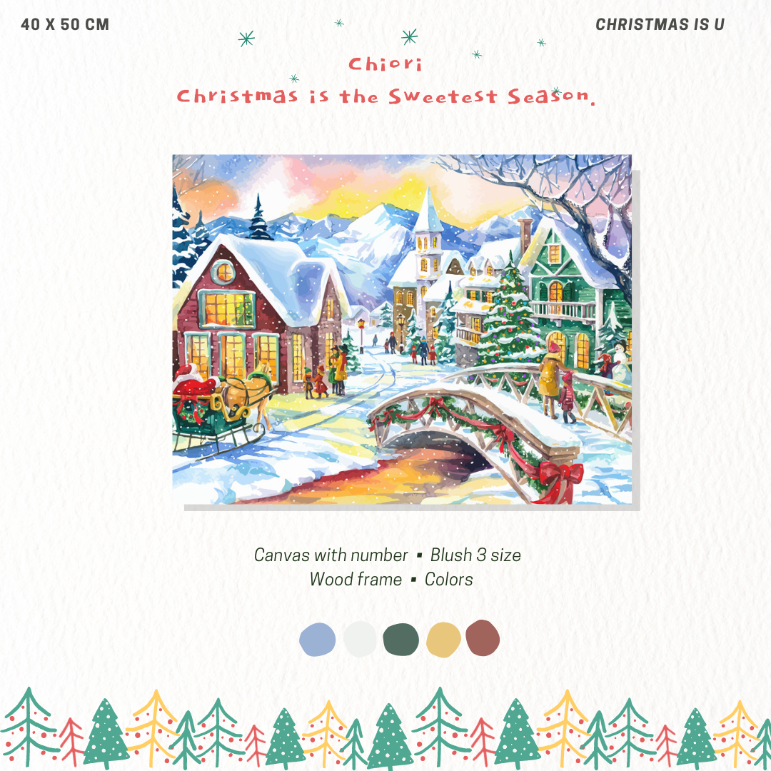 SPECIAL Art painting box  - CHRISTMAS IS U [SIZE 40 x 50 CM]