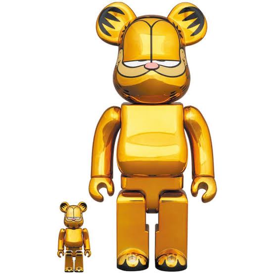 MEDICOM GARFIELD GOLD CHROME BE@RBRICK 100% & 400%