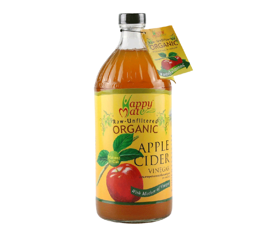 HappyMate น้ำส้มสายชูหมักแอปเปิ้ลออร์แกนิค 965 ml
