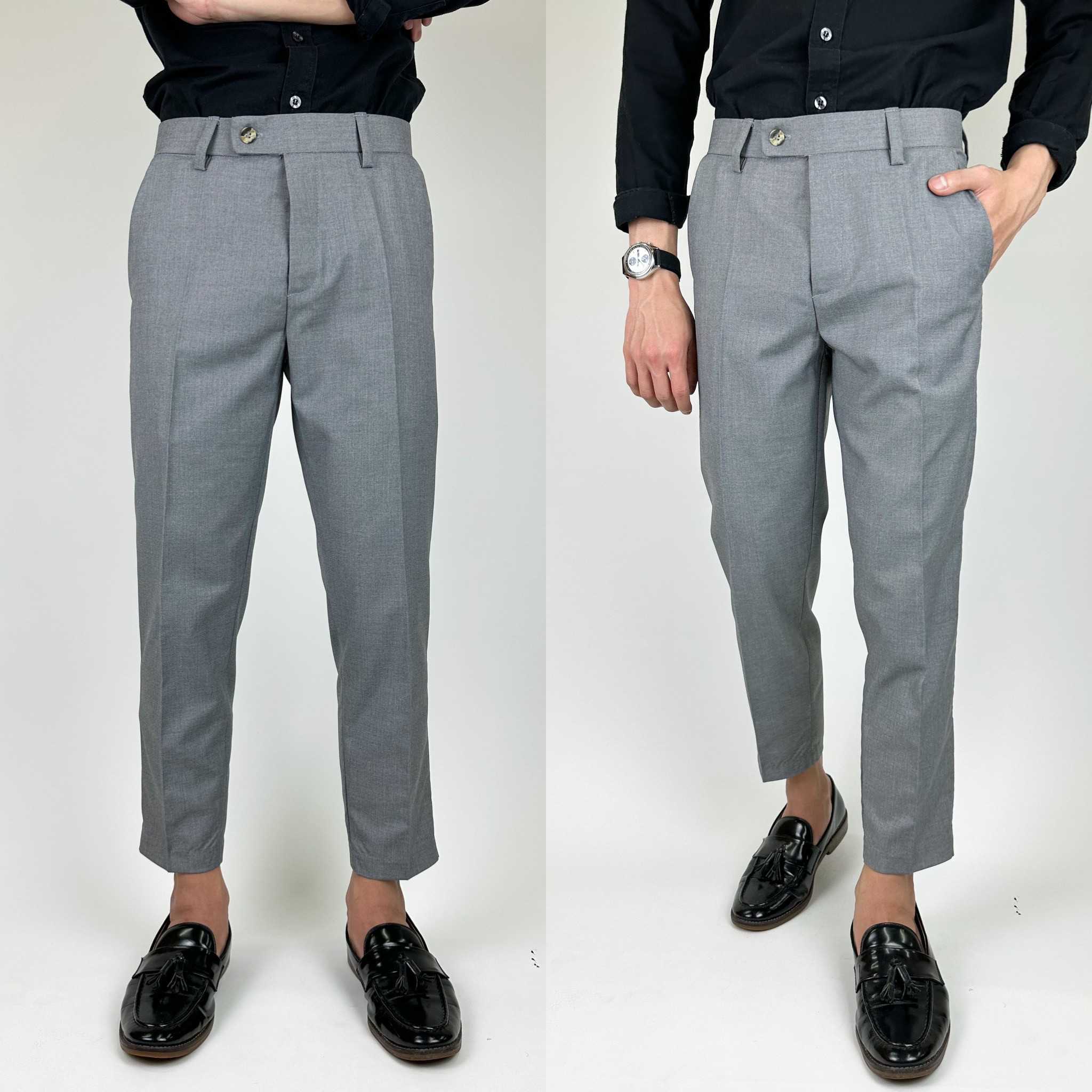 กางเกงผู้ชาย Signature pants สีเทาอ่อน