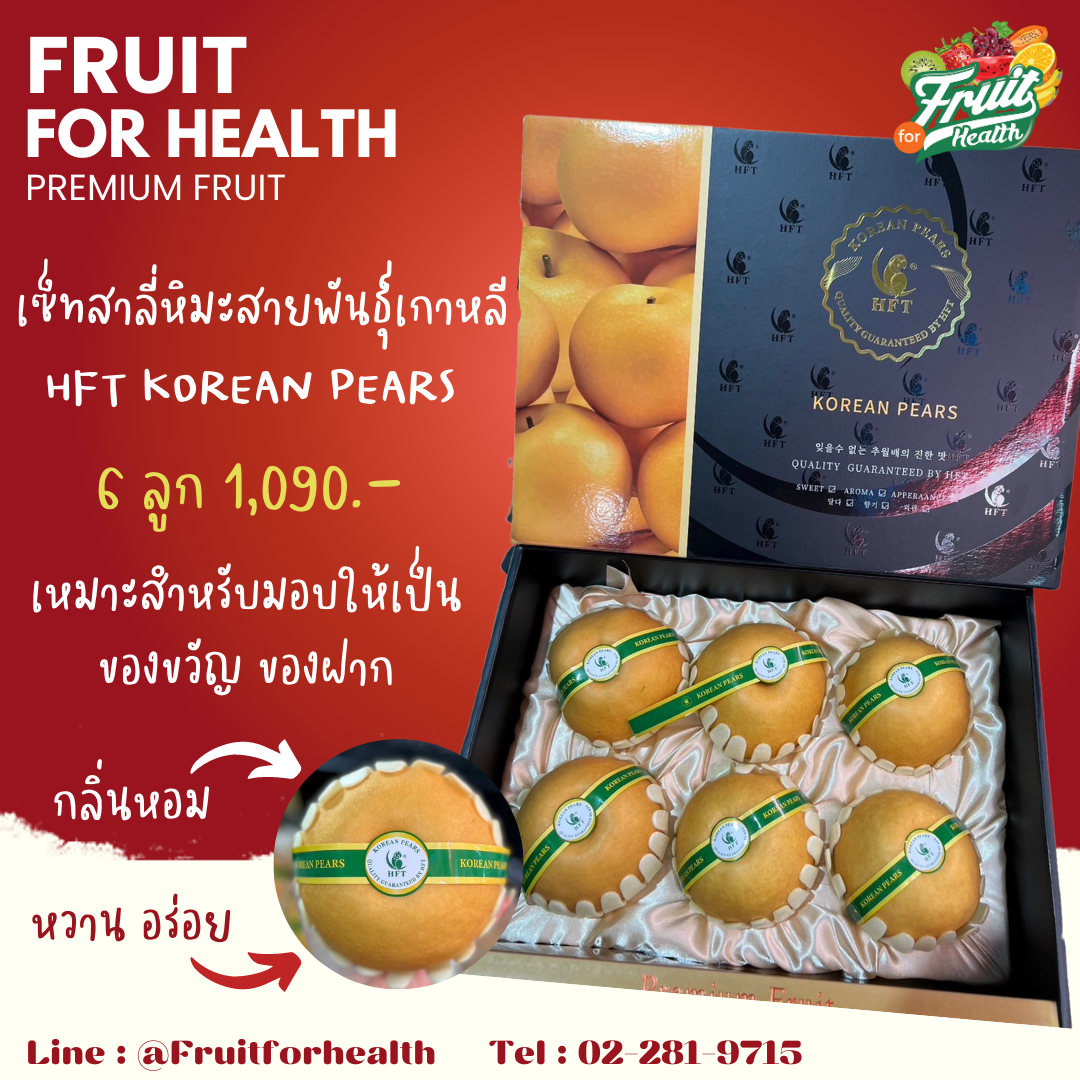 HFT KOREAN PEARS เซ็ทสาลี่หิมะสายพันธุ์เกาหลี ปลูกไต้หวัน 6 ลูก