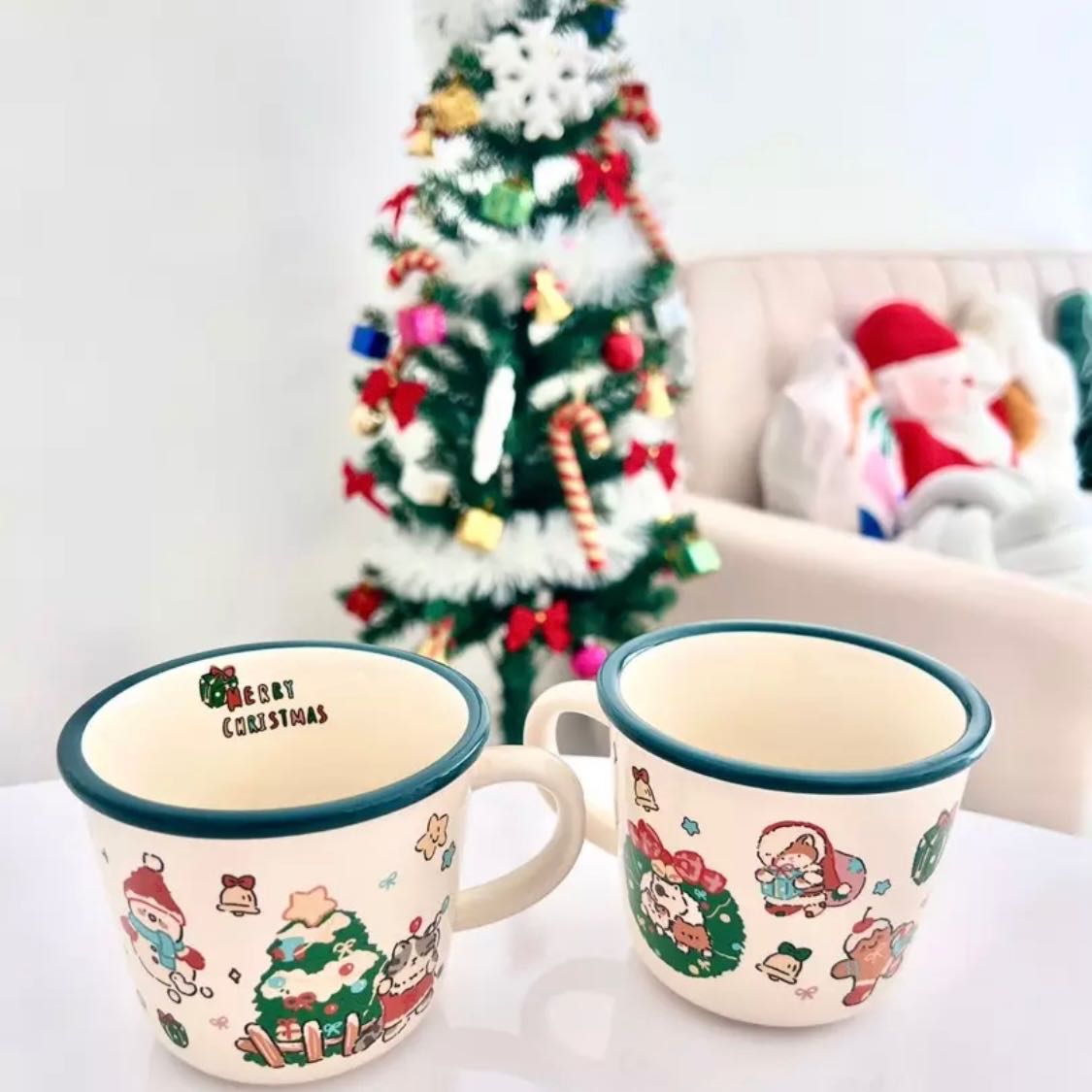 🎄🦌𝗠𝗲𝗿𝗿𝘆 𝗫’𝗺𝗮𝘀 𝗠𝘂𝗴 🎅🏻 แก้วมัคเซรามิค ลายคริสต์มาส