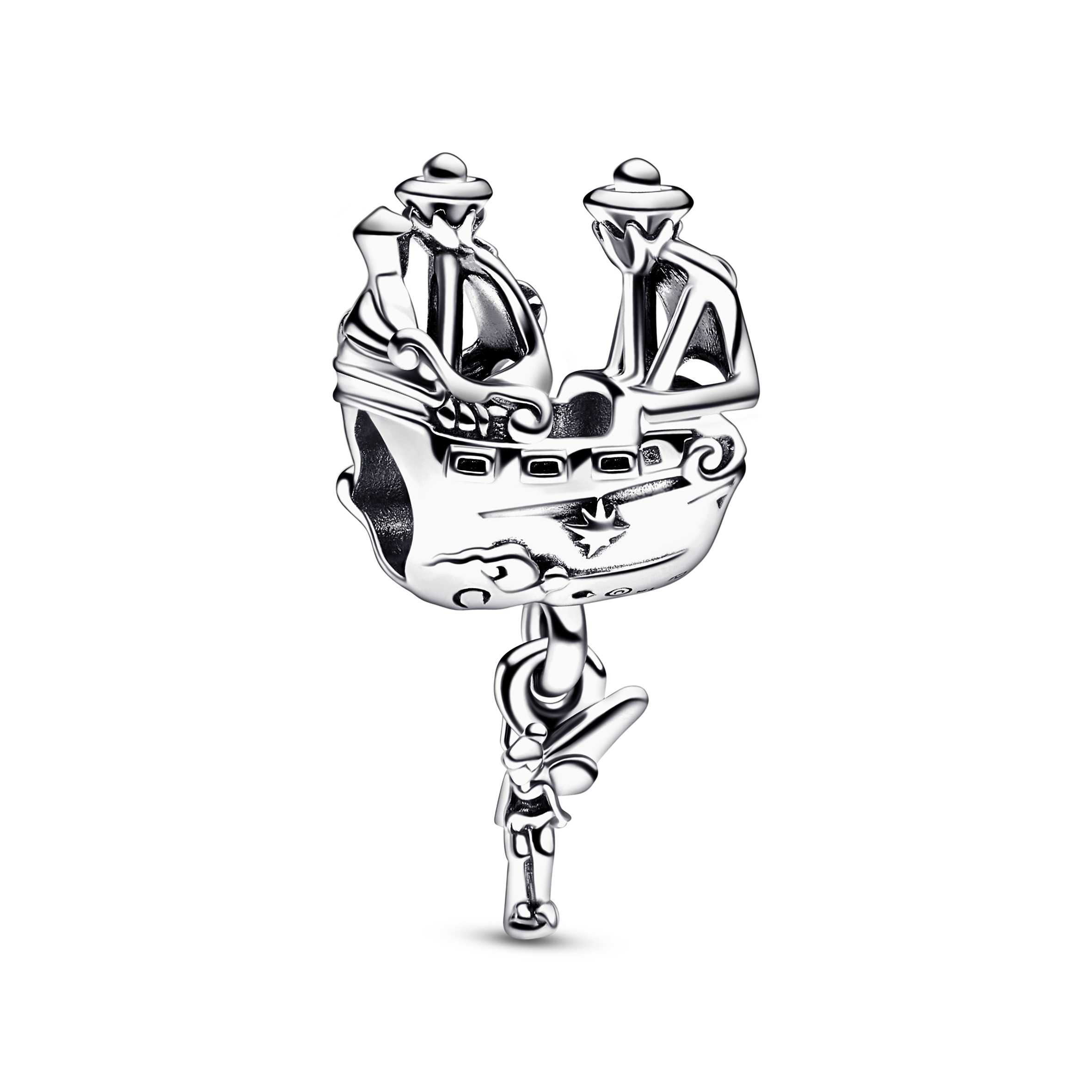 Disney Tinkerbell Hooks ship sterling silver charm