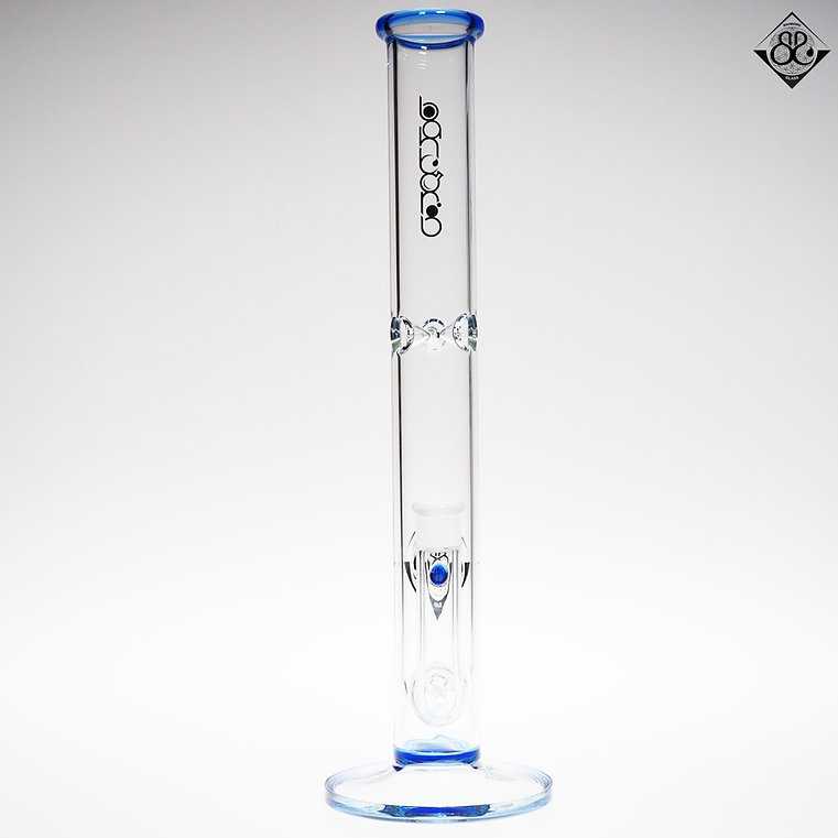 18inches 7mm Blue X3 Inline Perc Stemless bong