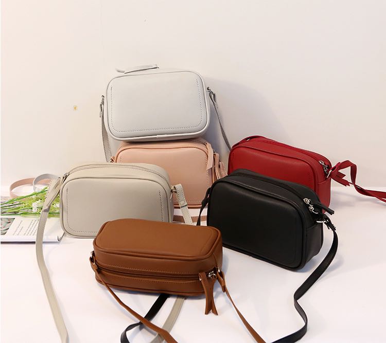 messenger bag (cream/ pink/ red/ brown/ grey/ black)