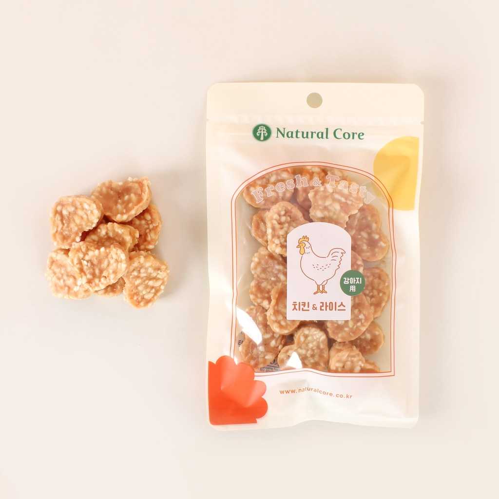 Natural Core Chicken & Rice 100g ขนมไก่ผสมข้าวอบ มีคุณค่าทางสารอาหาร ไม้อ้วน นำเข้าจากเกาหลี 🇰🇷