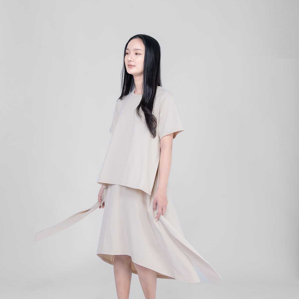 QueenCows ชุดให้นม Chora Cotton Dress (Cream)
