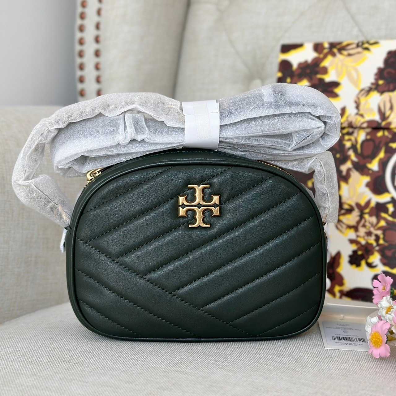 Tory Burch Kira Chevron Small Camera Bag Sycamore 60227 LINE SHOPPING