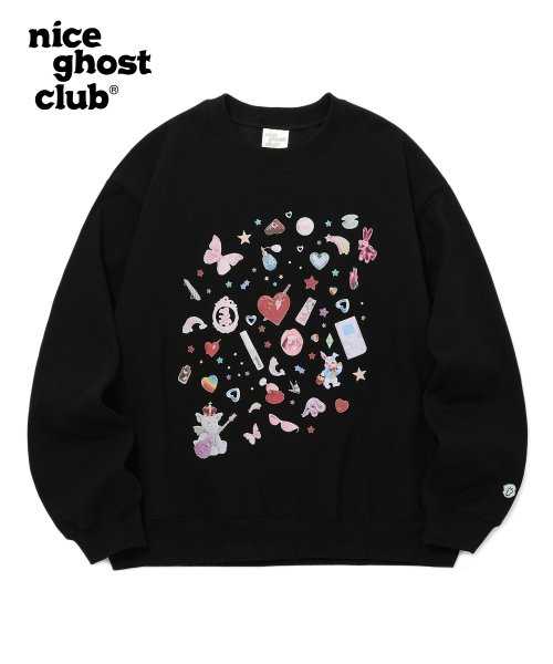 (พร้อมส่ง) Nice ghost club sticker black