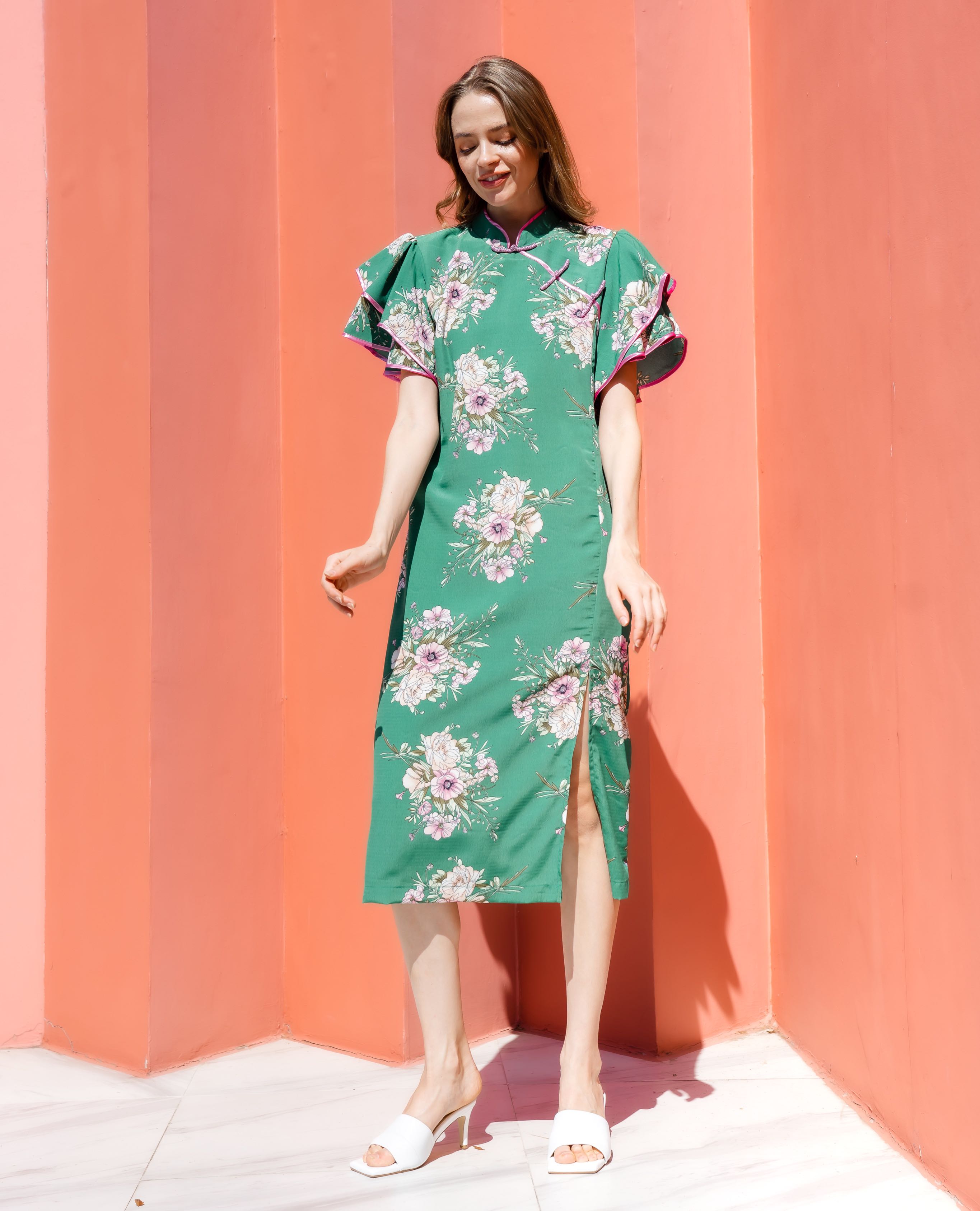 Qipao double layer sleeves (green) 