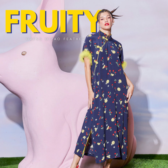 Dress Qipao Feather - Fruity
