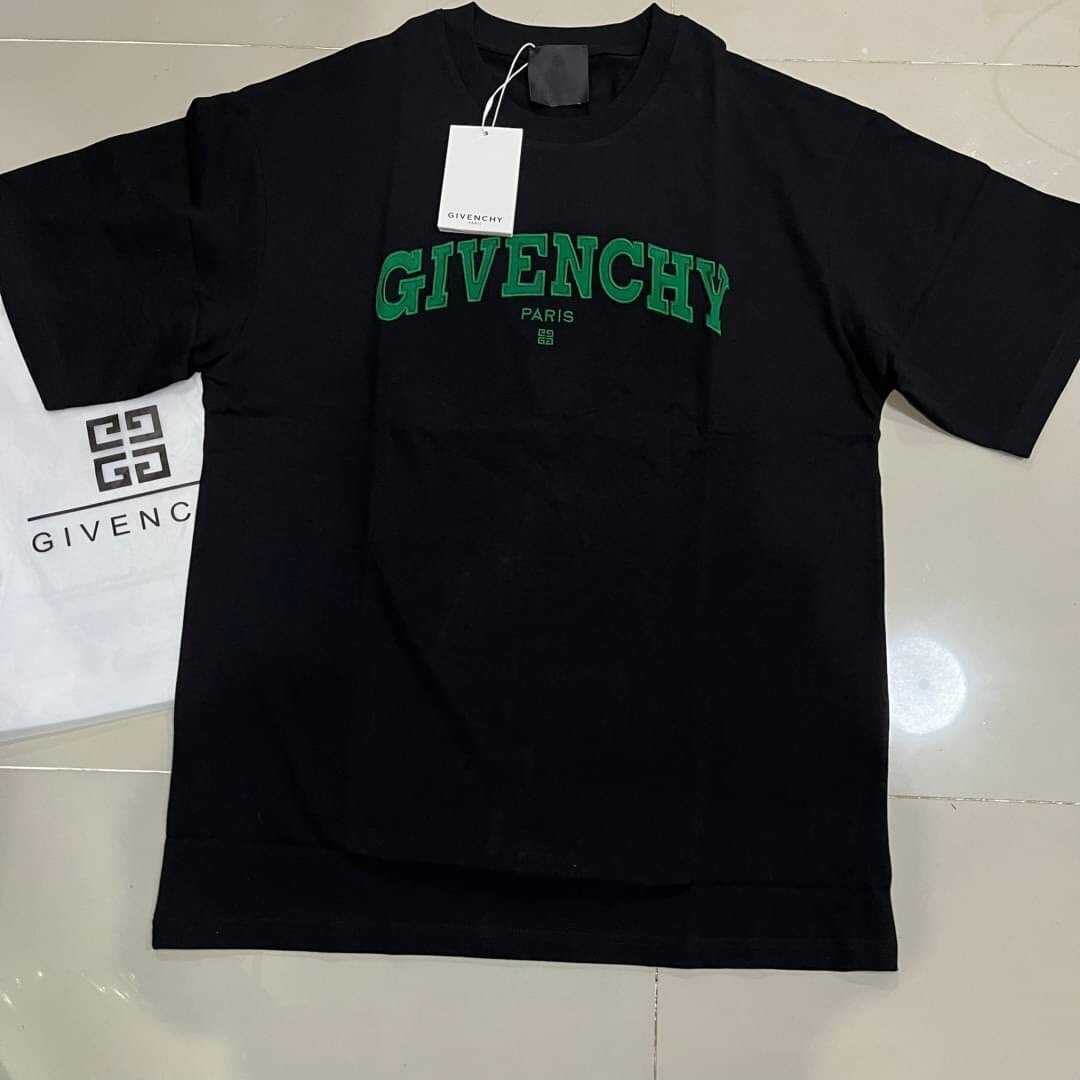 GIVENCHY CLASSIC LOGO EMBROIDERED COTTON TEE เสื้อยืดคอกลมแขนสั้น แบรนด์จิวองชี่