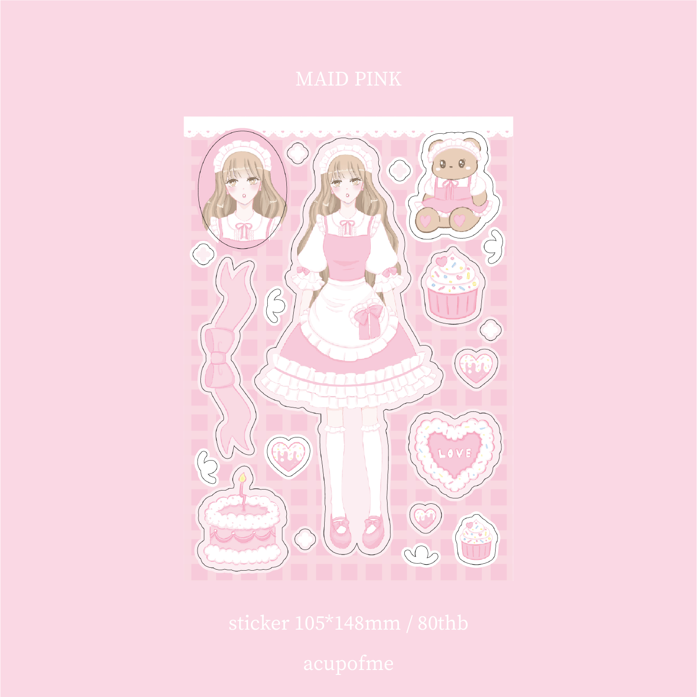 girls maid pink