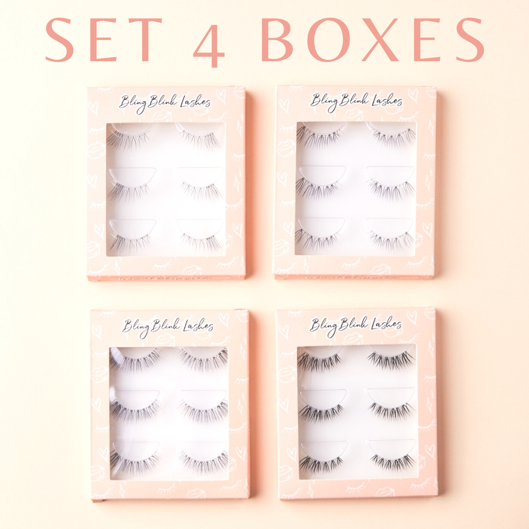 SET ขนตาปลอมแบบแกนใส 4 เบอร์