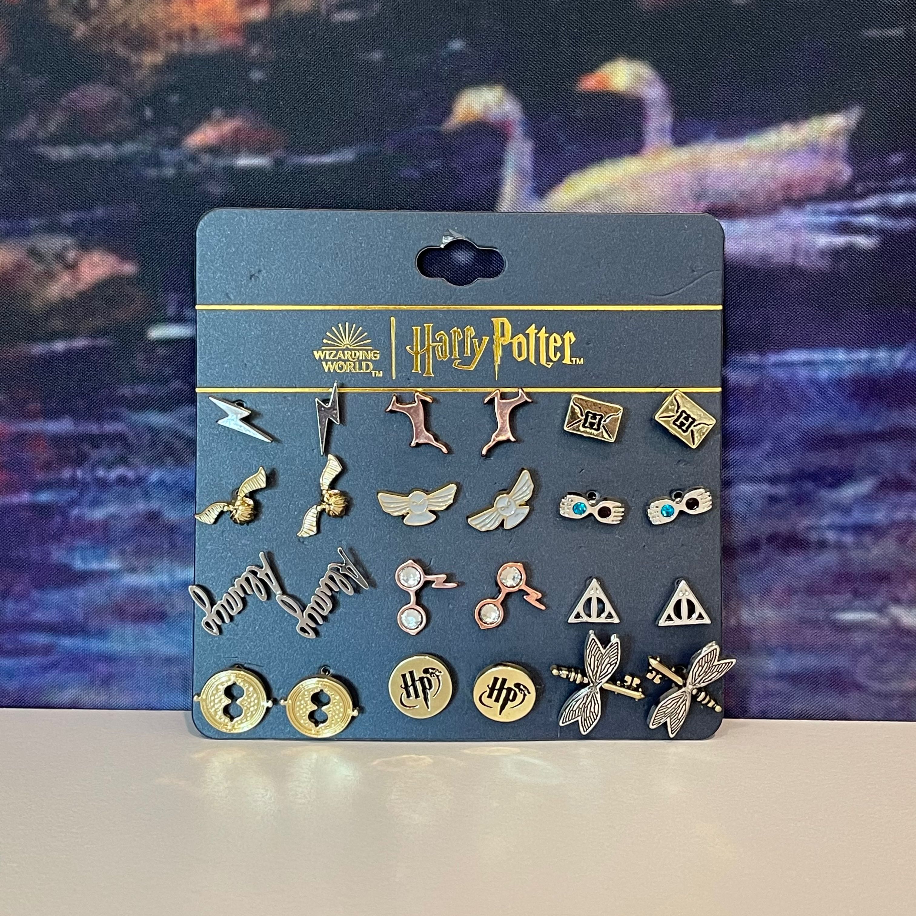 เซ็ตต่างหู Harry Potter - Hogwarts Symbol 12 คู่