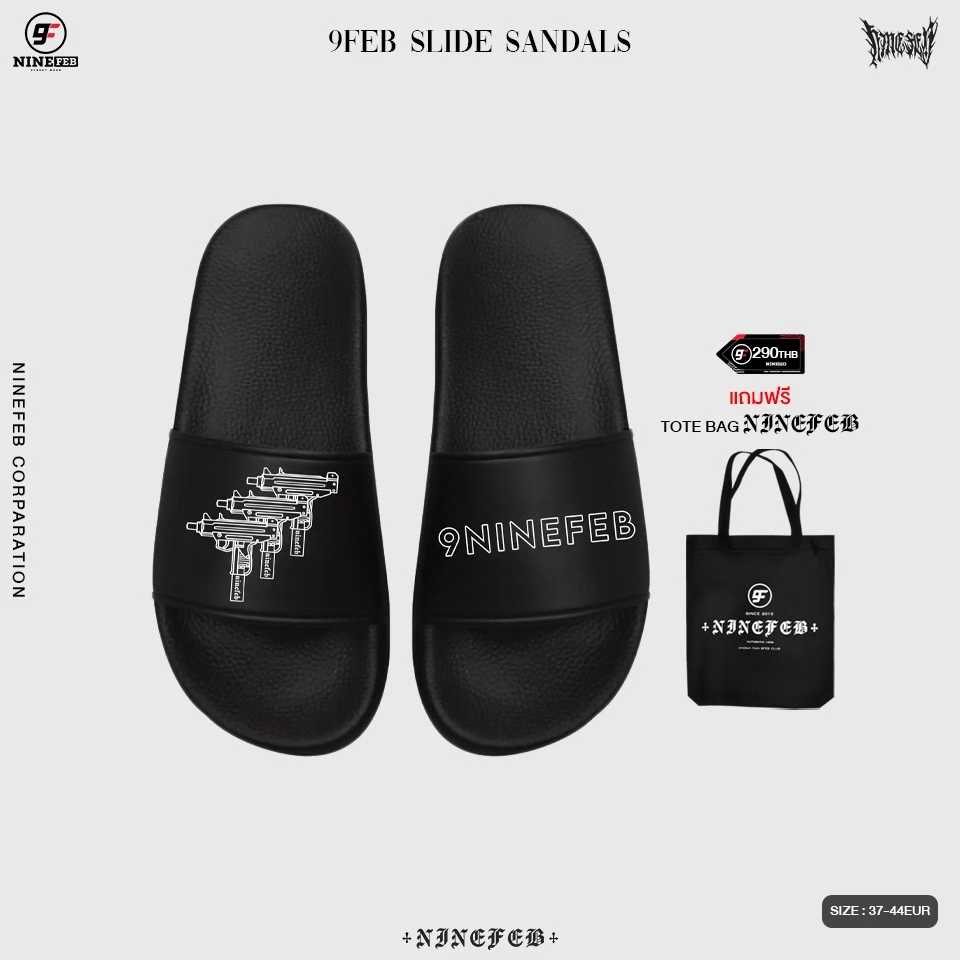 9FEB AX011 uzi slide sandals รองเท้าแตะ พร้อมส่ง แถมฟรี TOTE BAG NINEFEB