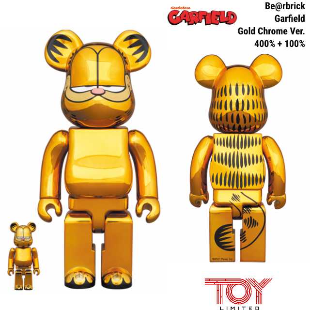 Be@rbrick Garfield Gold Chrome Ver. 400% + 100%