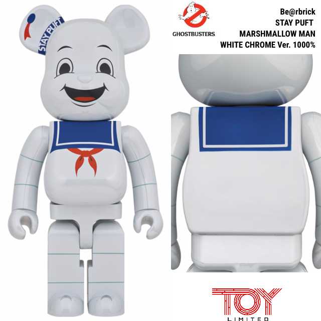 Be@rbrick Stay Puft Marshmallow Man White Chrome Ver. 1000%