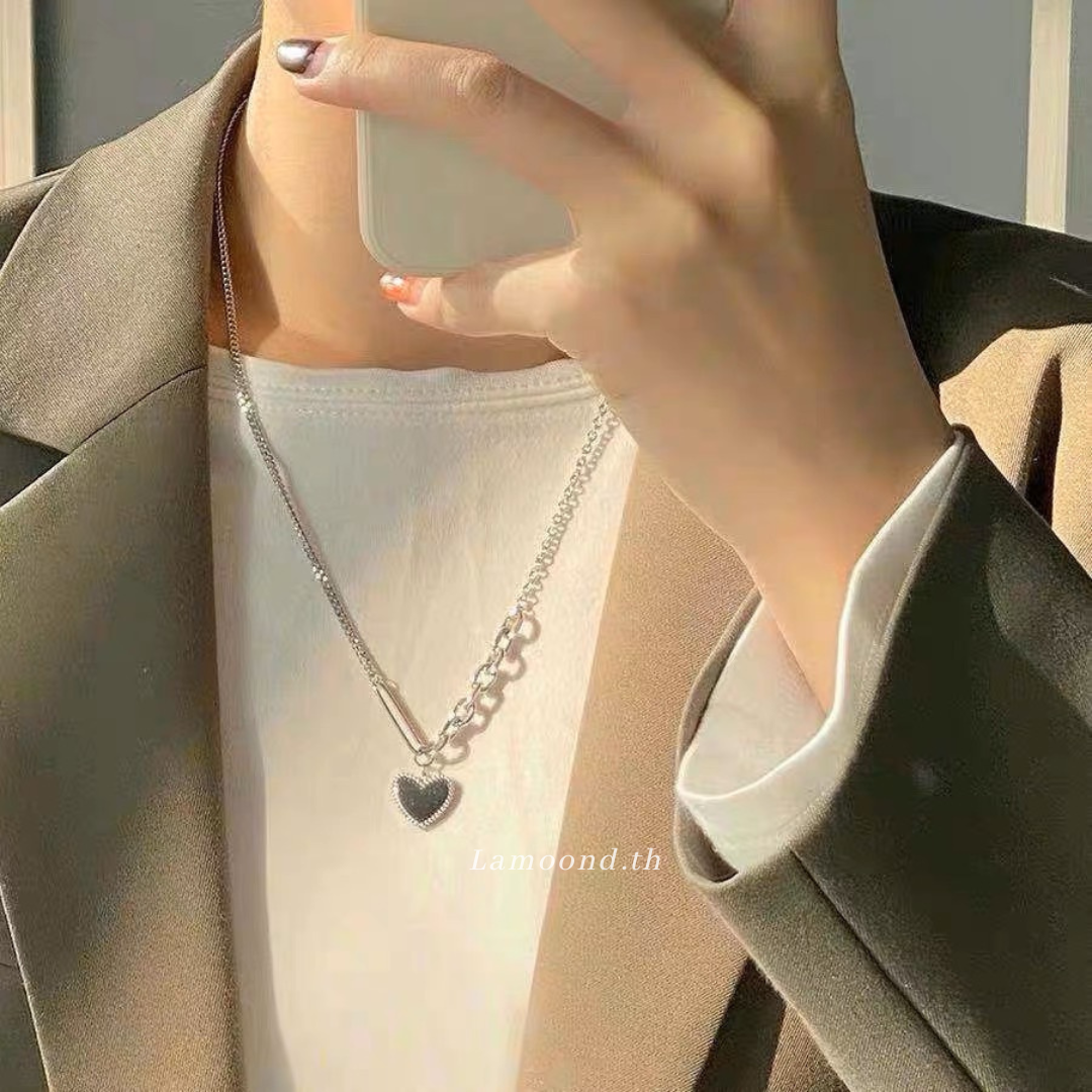 สร้อยคอโซ่จี้หัวใจเงิน