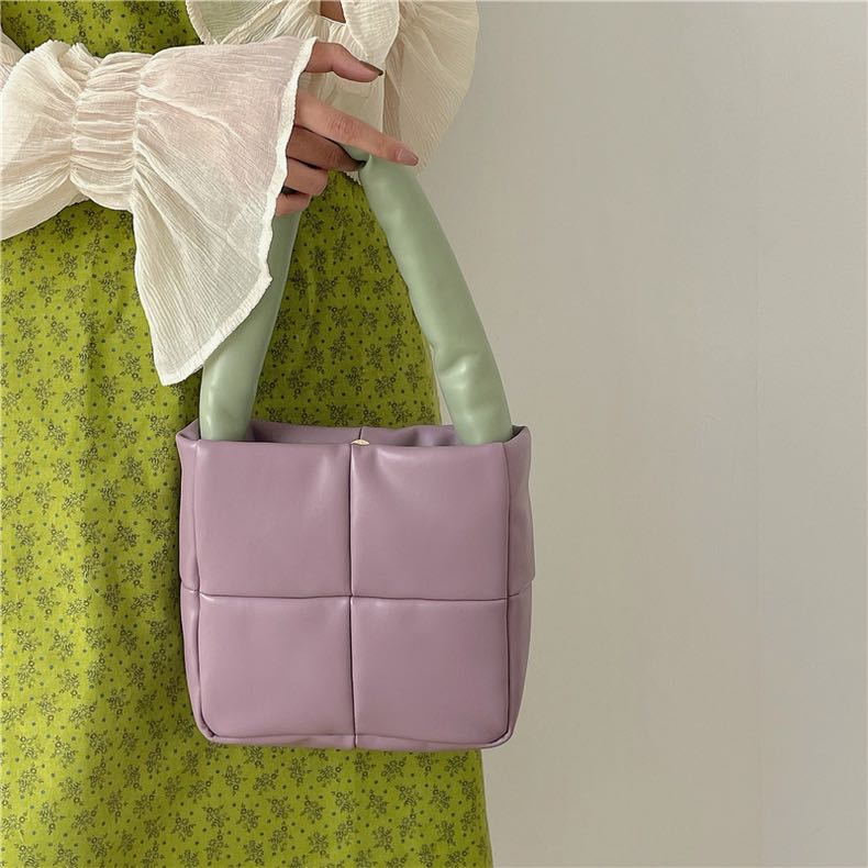 soft leather bag (purple/ cream) 🫐