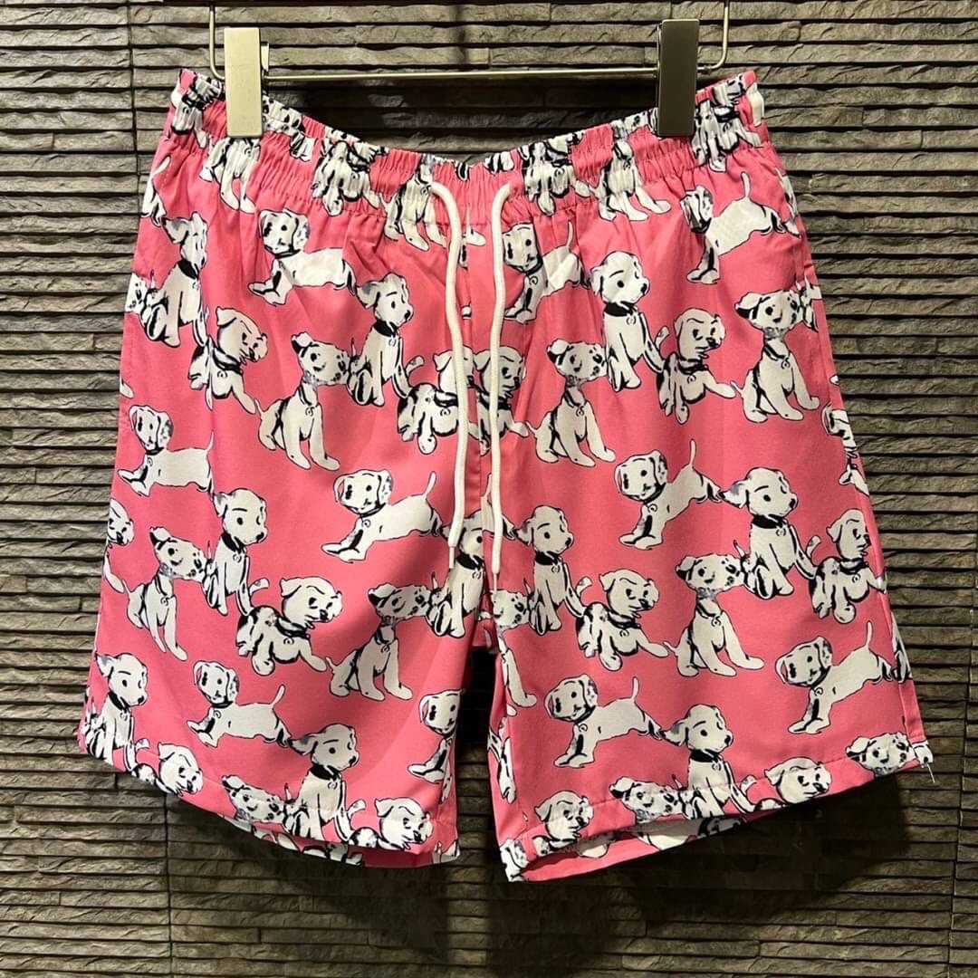 CELINE DALMATIAN PINK SHORTS กางเกงขาสั้น เอวยางยืด  ซีลีน ชมพู ลายปริ้นท์รูปหมาดัลเมเชียน