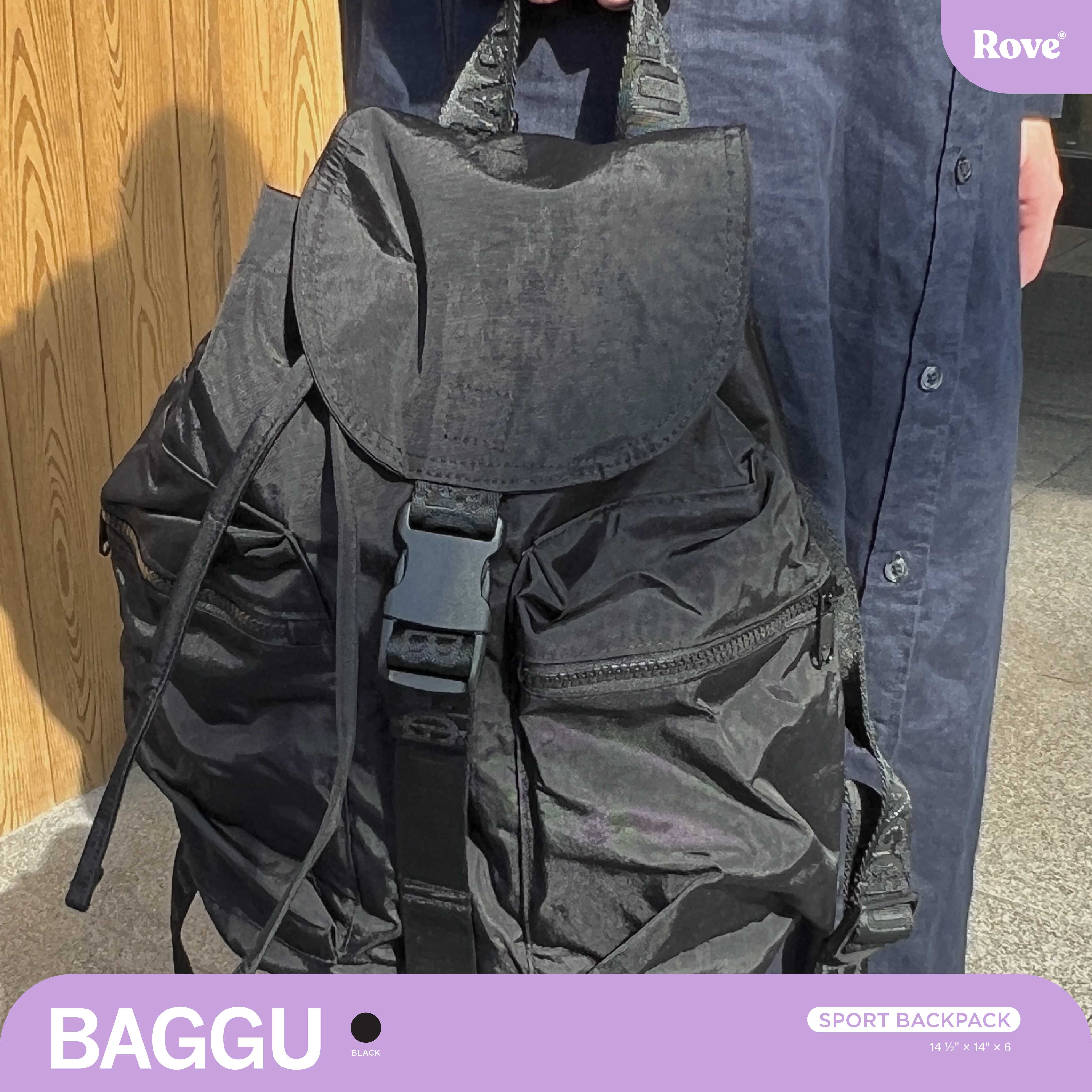 BAGGU Sport Backpack - Black