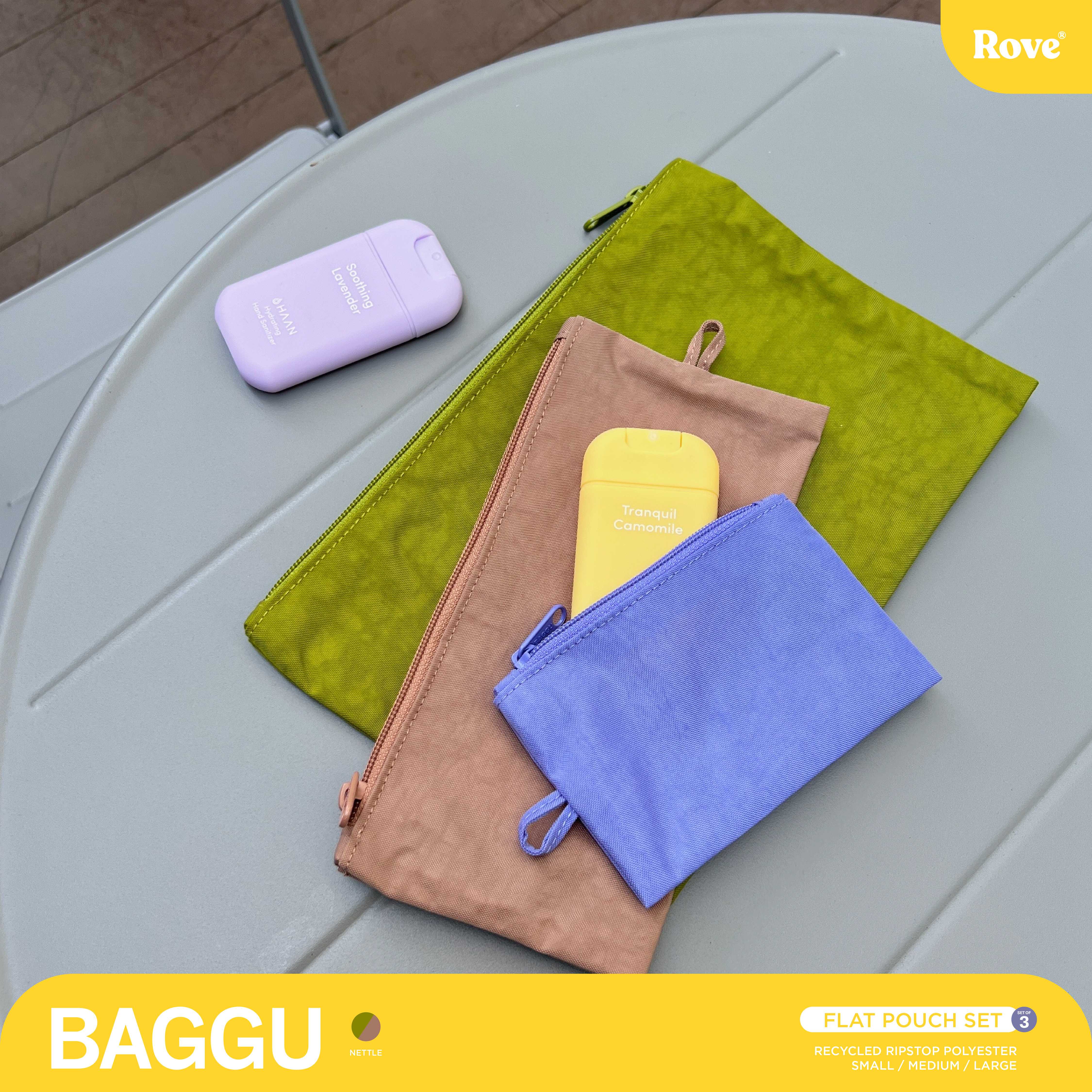 BAGGU Flat Pouch Set - Nettle