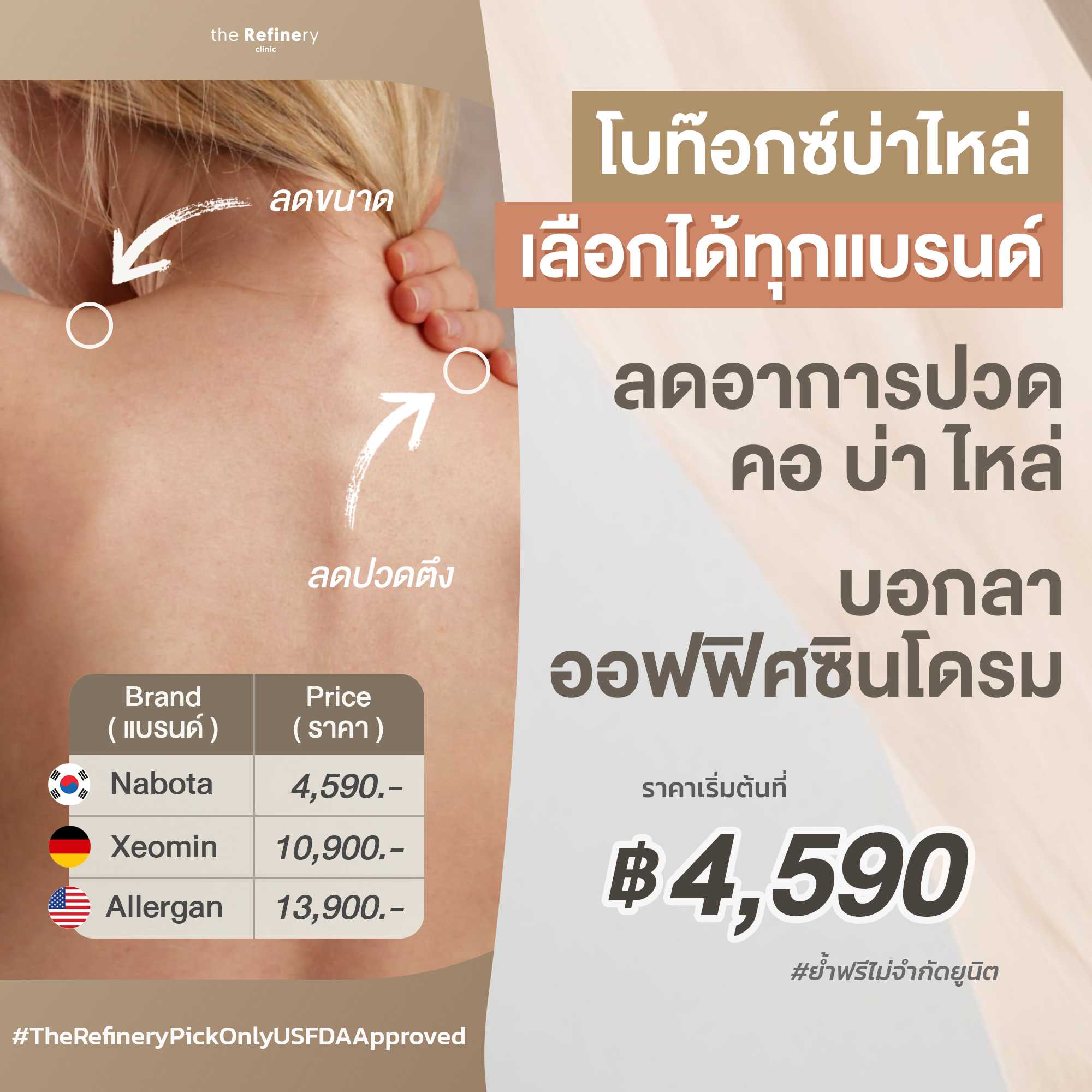 โบท๊อกซ์ บ่าไหล่ลดขนาด แก้ปวด (Office Syndrom Refined) - Botox Selective ( โบท๊อกซ์เฉพาะตำแหน่ง )