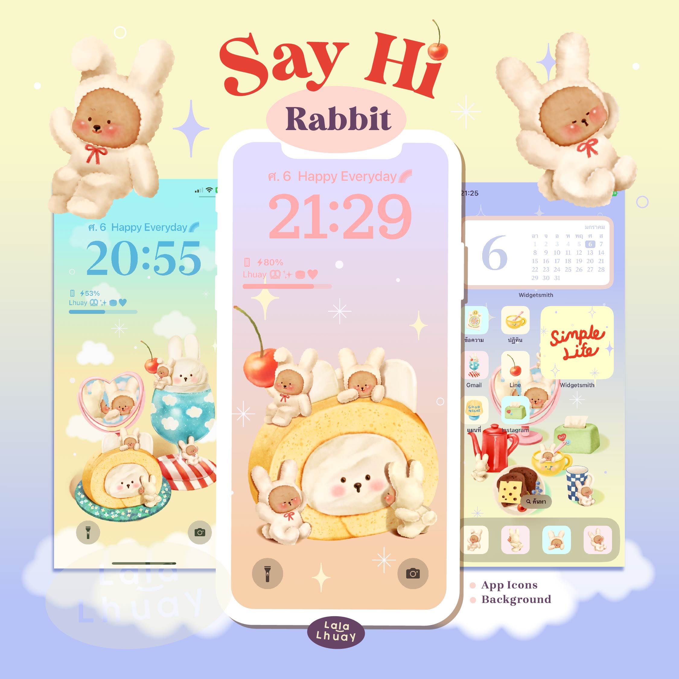 App Icons & Background ( Say Hi! Rabbit Collection)