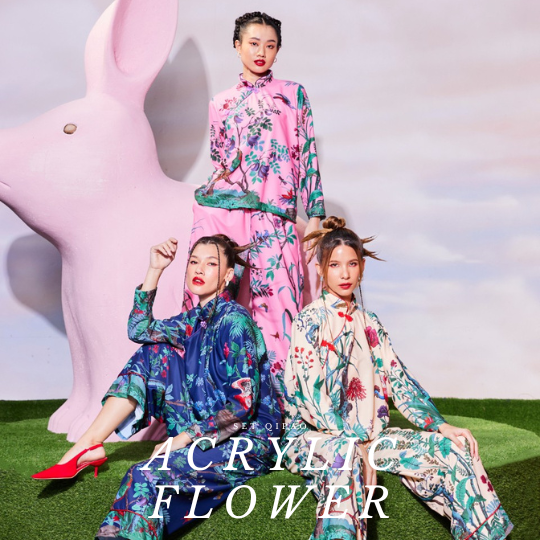 Set Qipao - Acrylic Flower