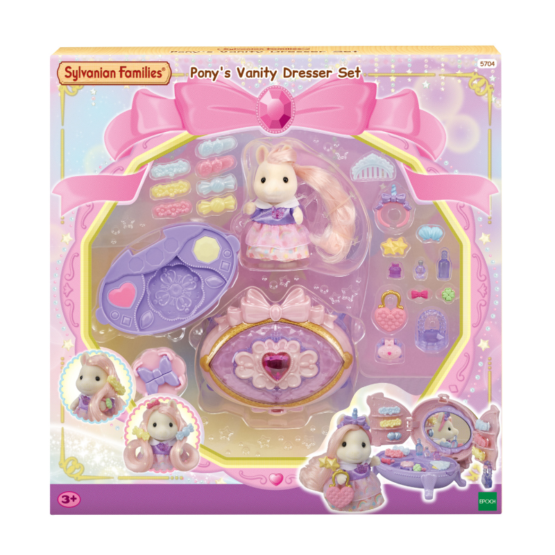 Sylvanian: Pony's Vanity Dresser Set / ชุดโต๊ะเครื่องแป้งและเด็กหญิงโพนี่
