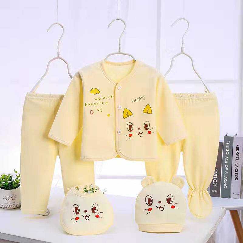 F008 ชุดเซ็ตกระดุมหน้า5 ชิ้น Gift Set Baby  ชุดเซ็ทเด็กอ่อน เสื้อผ้าเด็กอ่อน