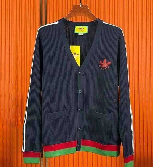 GUCCI X ADIDAS VISCOSE CARDIGAN DARK BLUE เสื้อคลุมคาร์ดิแกน แบรนด์กุชชี่ collabs อดิดาส