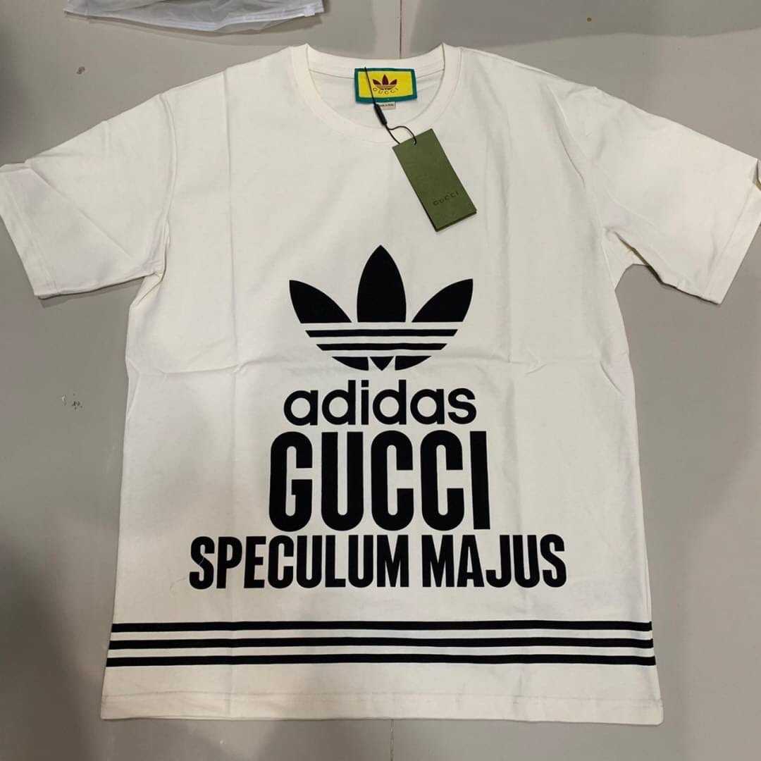 ADIDAS X GUCCI CATOPTRICUM POLYDICTICUM LOGO PRINT COTTON JERSEY T-SHIRT เสื้อกุชชี่ อดิดาส