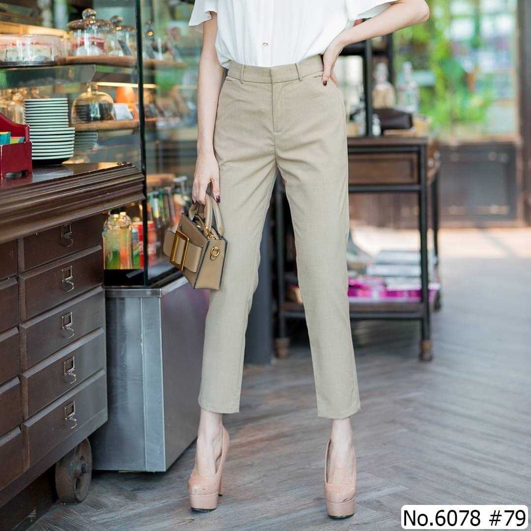 Maristar กางเกง9ส่วน No.6078 ผ้านิ่มลินิล ไม่ยืด