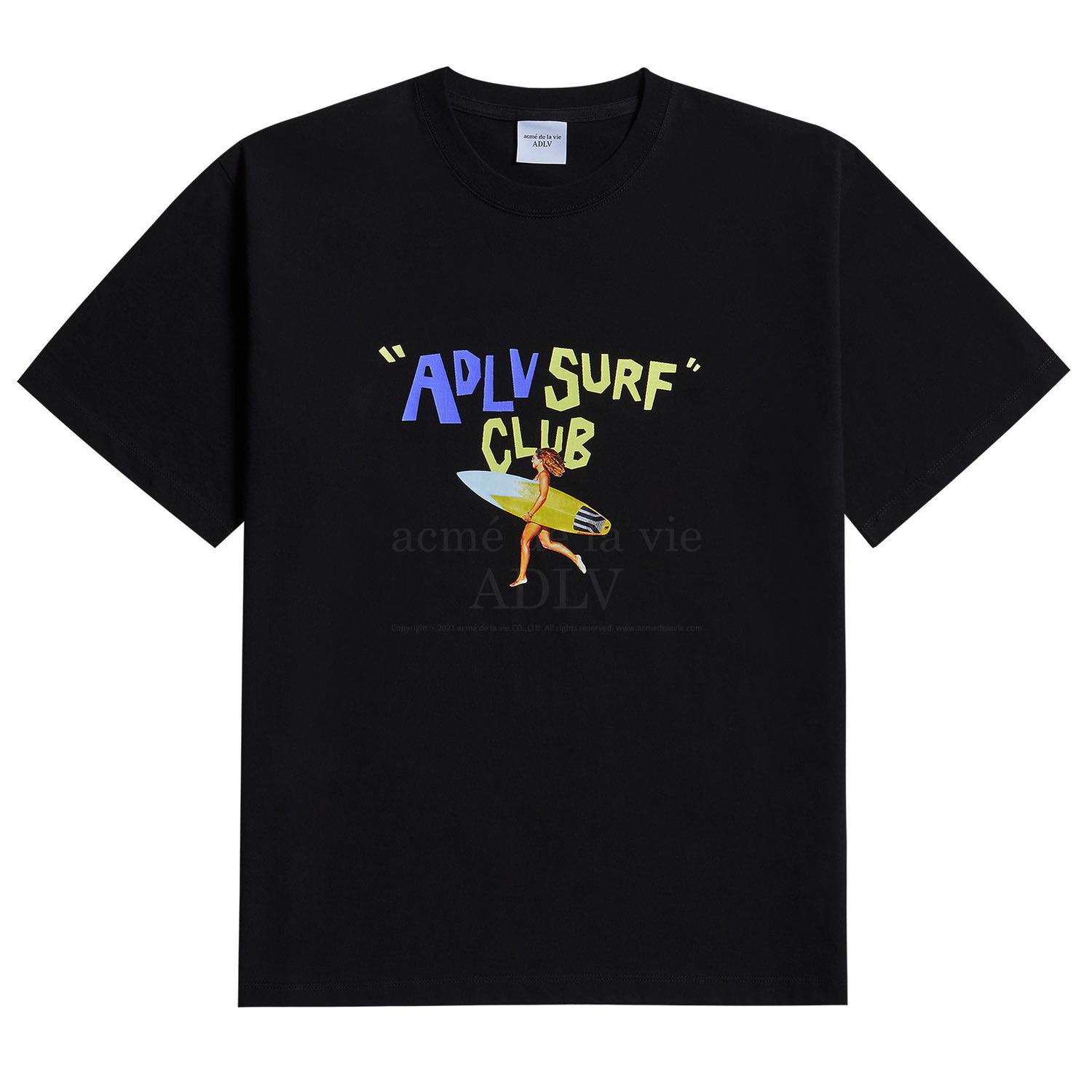 [PRE-ORDER] ADLV SURFING GIRL SHORT SLEEVE T-SHIRT BLACK