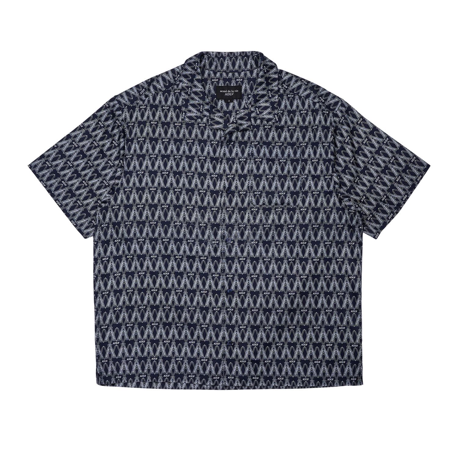 [PRE-ORDER] A LOGO MONOGRAM PATTERN OPEN COLLAR SHIRT