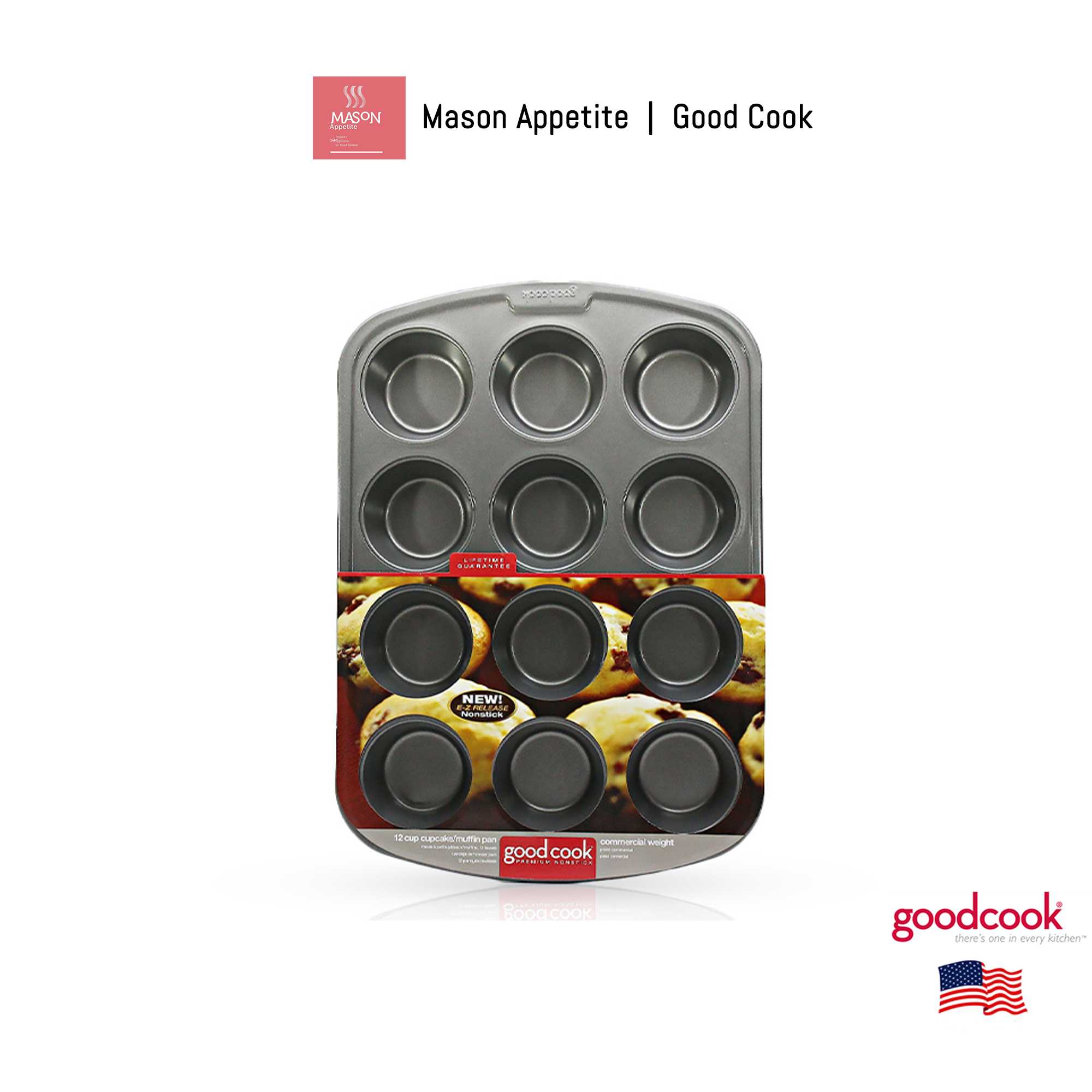 04031 Good Cook NS Muffin Pan 12cp พิมพ์อบมัฟฟินกู๊ดคุก 12หลุม