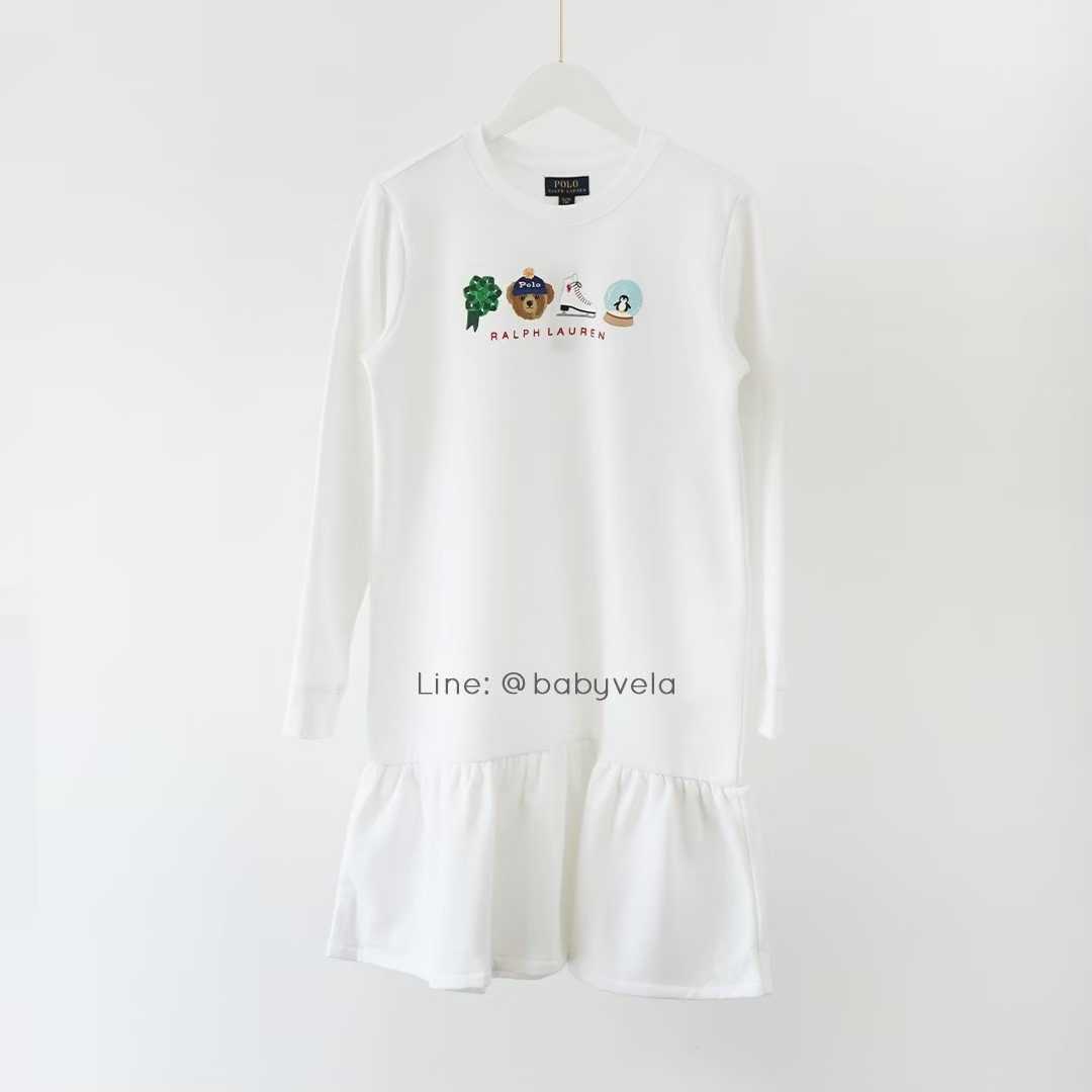 Girls Logo Fleece Dress(White)