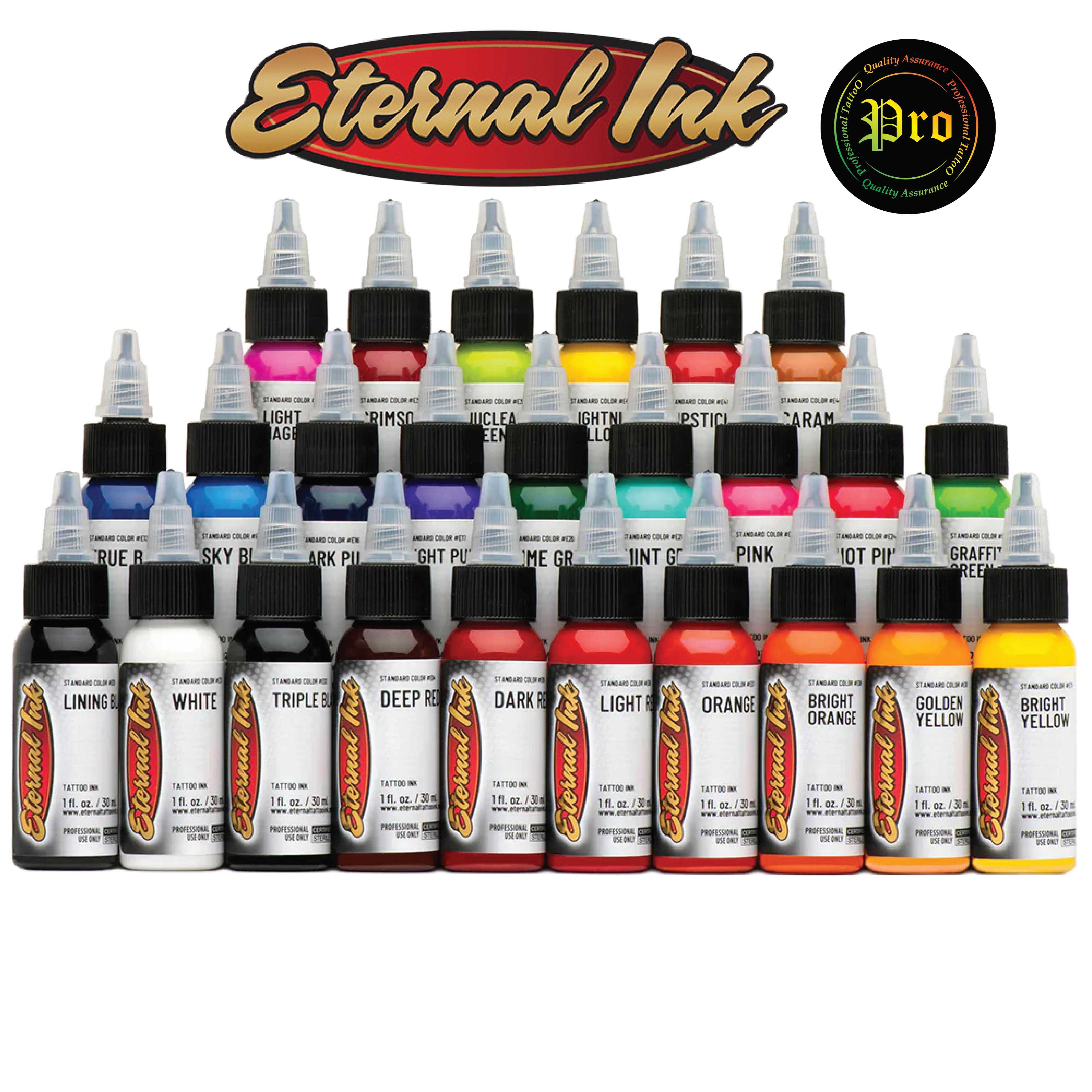 สีสัก ETERNAL TATTOO INK 1oz หมึกสักอีเทอนอล 1 ออนซ์  Red Orange Yellow