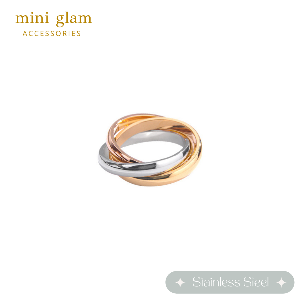 Miniglam Trinity Metallic Rings