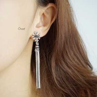 💢Clearance💢 Rocky chrome SL earrings. (ต่างหูระย้าก้านเงินแท้ 92.5)